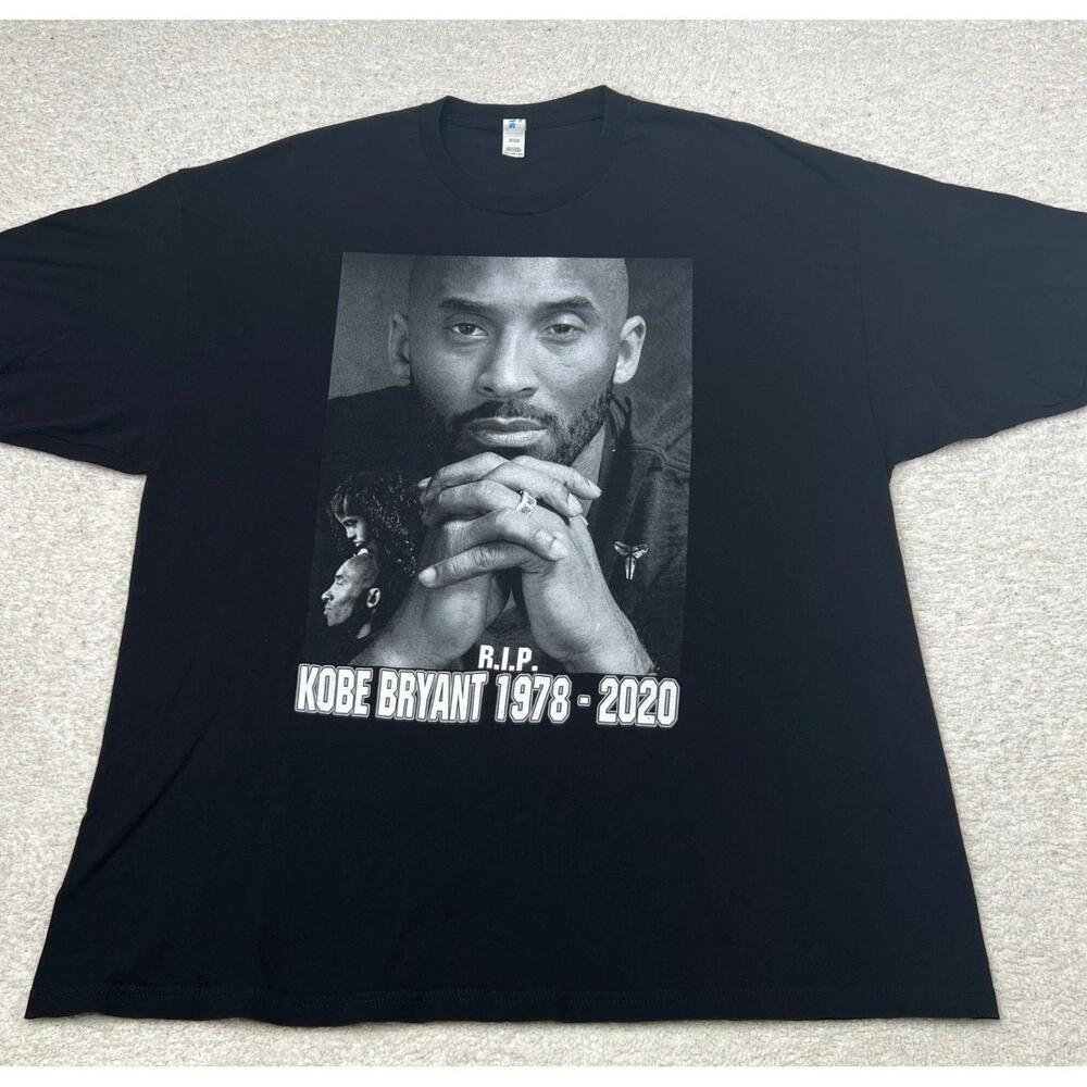 Kobe Bryant Memorial Graphic T-Shirt Mens 3Xl Black Rip 1978-2020 Cotton Lakers